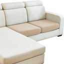 DISSA Waterproof Couch Cushion Covers, Washable Sofa Cushion Covers, Stretch Sofa Slipcovers, Sofa Seat Covers for Pets Furniture Protector (2-Pieces Loveseat Cushion, Ivory)