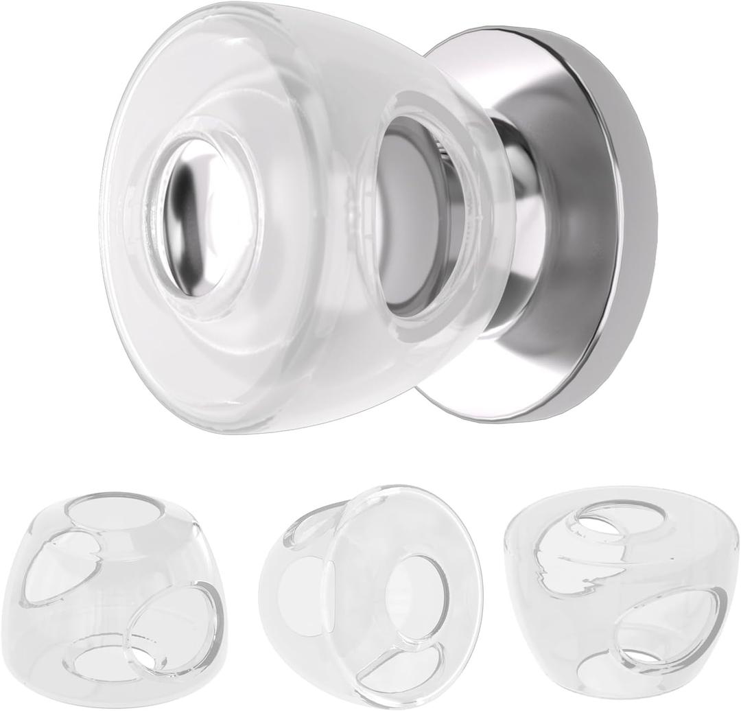 Inaya Baby Proofing Door Knob Cover (4 Pack) - Prevent Children from Opening Doors, Fit Most Round Knobs - Door Knob Safety Cover for Kids, Child Proof Door Lock, Child Proof Door Locks - Clear