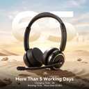 Wireless Headset with Mic for Clear Work Calls, Bluetooth 5.2 Headset with Noise Cancelling Microphone & Mute Button, 40H Talk Time for Zoom Teams, Home Office, PC Mac Laptop Phone (Glossy Black)