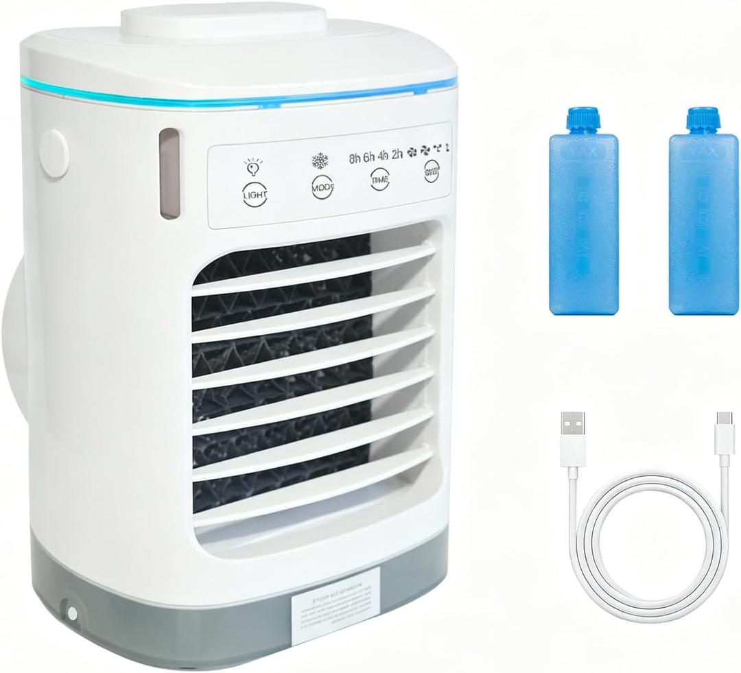 Portable Air Conditioners, 900ML Mini Portable AC Unit with 2-8H Timer,Evaporative Air Cooler Mini Air Conditioner Fan with 4 Speeds,Portable Cooler Fan for Desk, Home, Office, Bedroom, Camping Car
