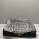 Bedsure Orthopedic Dog Beds for Small Dogs - Washable Small Dog Cat Bed Waterproof, Comfort Pet Couch Sofa with Washable Removable Cover, Pets Bed with Nonskid Bottom, Plush-Black, 24"