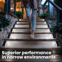 SOLPEX Solar Stair Lights for Outside,24 LEDs Solar Step Lights Outdoor Waterproof Decor for Stair, Step, Deck, Fence, Balcony, Patio, Wall, Yard, Garden (12 Pack, Gray Shell&Cold White)