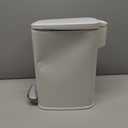 Cesun Slim Bathroom Trash Can with Lid Soft Close, 6L/1.6 Gallon Stainless Steel Small Garbage Can with Foot Pedal and Removable Inner Bucket, Slim Wastebasket for Bathroom, Office, Toilet (White)