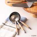 Karma, Stainless Steel Cane Wrapped Measuring Cups, Set of 4 Measuring Cups