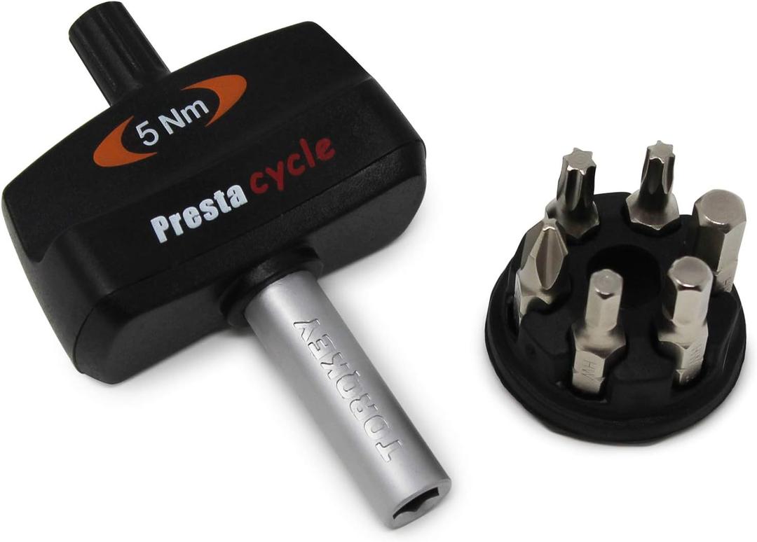 Prestacycle Mini Bike TorqKeys - Preset Torque Tool w/6 Bits & Holder  Compatible with Standard 1/4" hex bit - Choose from Sizes: 3Nm, 4Nm, 5Nm.