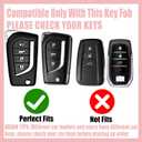 Cute Key Fob Cover with Rhinestone Bear Charm, Bling TPU Smart Key Case for Women, Compatible with Toyota 4Runner,Avalon,Camry Corolla Fortuner Highlander RAV4 LE (4-Button, Gold White)