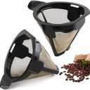 Replacement Parts 2pcs Cone Reusable Coffee Permanent Filters, Compatible with Ninja Coffee Maker CM305, CP301, CP307C,CM401