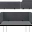 Yaomiao 3 Pcs Acoustic Desk Divider Soundproof Desk Privacy Panel Freestanding Desk Partitions Sound Absorbing for Students Office Reduce Noise Visual Distractions (Dark Gray,60 x 16", 24 x 16")