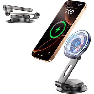 15W Magnetic Wireless Car Mount Charger,XO Foldable and Adjustable Fast Charging Phone Holder, Ultra Mag Safe Car Charger for iPhone 16 15 14 13 12, Gifts for Men/Women