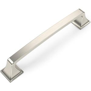 Amerdeco 10 Pack Brushed Satin Nickel Cabinet Pulls 6-1/4 Inch(160mm) Hole Center Cabinet Hardware Kitchen Cabinet Handles for Bathroom Drawer Pulls Dresser Pulls ZH0002 (6.3"/160MM Hole Center, Brushed Satin Nickel)