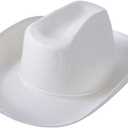 U. S. Toy White Kids Cowboy Hat, Felt Cowgirl Hat for Girls and Boys, Dress-Up and Costume Parties, Perfect for Halloween, Adult Sized, 1-Pack, 3 Years & Older