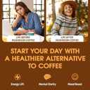 Organic Instant Mushroom Coffee With Organic Arabica & 6 Adaptogenic Mushrooms (Lions Mane, Turkey Tail, Cordyceps & Others To Enhance Digestion, Energy, Focus, Immune Support (30 Servings-180g) (6.35 Ounce (Pack of 1))