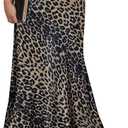 Amy Babe Satin Maxi Skirt Elastic High Waisted Silk A-Line Casual Elegant Flowy Long Skirts for Women (Brown, M)