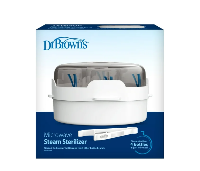 Dr. Brown's Microwave Steam Sterilizer, Quickly Sterilize Baby Bottles, Pacifiers, Breast Pump Parts, & Accessories, Travel-Friendly, BPA Free, 1 Pack