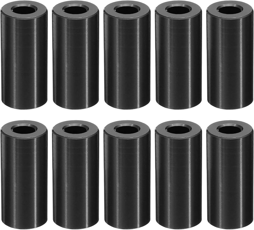 PATIKIL M6 Aluminum Spacers, 10 Pcs Metal Spacer Aluminum M6 x 1/2" OD x 1" L Aluminum Spacer Screw Standoff Round for 1/4" or M6 Screw Bolts