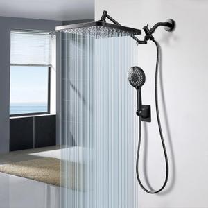 Rain Shower Head Starry Sky 12.2" High Pressure with Handheld Spray Combo | Rainfall Shower Head, Height Adjustable Dual Shower Head, Luxury Waterfall Showerhead Bathroom | Air-in Tech