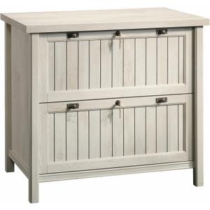 Sauder Costa 2 Drawer Lateral File Cabinet with Lock for Home Office, in Chalked Chestnut