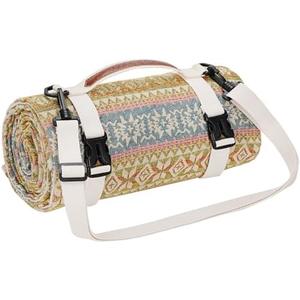 Picnic Blankets Outdoor Extra Large-Waterproof Picnic Blanket with Shoulder Carry Strap | Machine Washable Picnic Mat with Sandproof Backing for Park , Grass, Camping, Hiking, Concerts (Yellow), 4'11" x 6'7" (Rectangular)