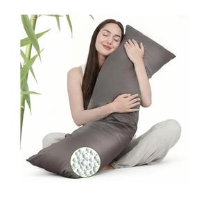 Cooling Weighted Body Pillow with Bamboo Cover (41 x 9") 8.5lbs, Quilted Glass Beads Body Pillows for Adults, Weighted Pillow for Deep Sleepers, Full Body Pillow for Side Sleepers