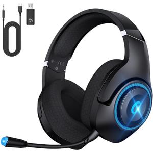 KAPEYDESI Wireless Gaming Headset, 2.4GHz Gaming Headphones Wireless for PS5/4 with Noise Canceling Microphone for Fortnite/FPS Gamers, 40-Hr Battery Gamer Headset for PC, Midnight Blue