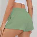 SOLY HUX Women's Sweat Shorts Casual Summer Elastic High Waist Running Lounge Shorts with Pockets (Green, XS)