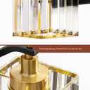 EDISHINE Bathroom Light Fixtures, 20.47'' Crystal Bathroom Vanity Lighting Fixtures Over Mirror, 3 Light Vanity Lights for Bath, Powder Room, Black and Gold, E26 Base