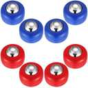 Gejoy 8 Pieces Mini Shuffleboard Replacement Pucks Tabletop Equipment Rollers Set Shuffleboard Curling Accessories (Red, Blue)