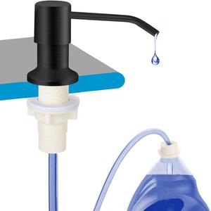OHiHi Dish Soap Dispenser for Kitchen Sink, Countertop Sink Soap Dispenser Water Pump with 47 No-Spill Extension Tube Kit Design for Kitchen Bathroom, Easy to Press, No More Refills, Black