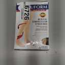 Truform 30-40 mmHg Compression Stockings for Men and Women, Thigh High Length, Dot-Top, Open Toe, Beige, Medium (Medium (1 Pair))