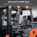 Universal Forklift Seat Adjustable Tractor Seat, Lawn Mower Seat with 0-90 Adjustable Armrest Headrest Safety Belt, Comfortable Leather Skid Steer Seat for Excavator Backhoe Dozer Loader
