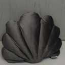 Shell Pillows Seashell Decorative Pillow Soft Velvet Beach Aesthetic Seashell Shaped Pillow Home Bedroom Living Room Décor (Grey, 17 X 13 inches)