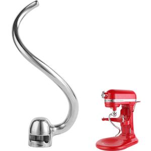 Stainless Steel Spiral Dough Hook Compatible with KitchenAid 5 Plus-6QT Mixer,Bowl Lift Stand Mixer Accessory, Rust Resistant, Effectively Kneads Bread,Pizza,Pasta and Biscuits,Dishwasher Safe
