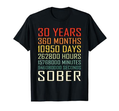 30 Year Sobriety Anniversary Vintage 30 Years Sober T-Shirt M