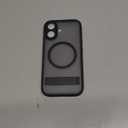 BXYJY for iPhone 17 Magnetic Case with Stand, Compatible with MagSafe, Camera Control Button, Full Lens Protection, Rugged Military Grade Drop, Hard Translucent Matte Slim Case for iPhone 17, Black