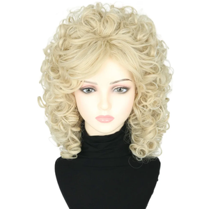 Women's Wigs 70s 80s Singer Wigs Short Curly Blonde Beehive Wigs for Women Halloween Costume Wigs
