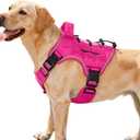 Heavy-Duty Tactical Dog Harness for Large Dogs, No Pull Adjustable Reflective Pet Vest with Molle System, K9 Military-Grade Control for Service Training, Outdoor & 10+ Breeds, Hot Pink, Medium (Neck: 17-22'', Chest: 23-28'')
