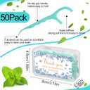 50 Pack Eucalyptus Wedding Favors Bulk Mint Floss Picks with Travel Handy Cases, Bridal Shower & Baby Shower Gifts for Guests, Sage Green Birthday Party Favors