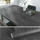 VEELIKE Thick Grey Wood Grain Contact Paper for Countertops Waterproof Peel and Stick Wood Wallpaper 24''x354'' Self Adhesive Removable Wooden Vinyl Wrap Contact Paper for Cabinets Table Top Kitchen