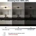Joossnwell Bathroom Light Fixture Over Mirror 39.37 Inch Vanity Lights Bar for Bathroom Dimmable 5CCT Modern Vanity Light Black Led Bath Light Wall Lamp