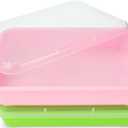Sensory Bin Sand Tray with Lid for Toddlers 2 Pcs 15in Portable Sandbox Toy Large Plastic Tray for Kids 3 4 5 6 Fill with Sand, Water, Beads, and More (Pink + Green)