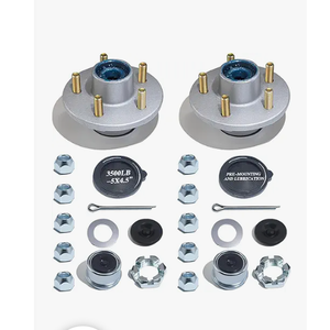 LUXTRKSTO 2Sets Galvanized Trailer Idler Hub Kits 5 Bolt 4.5, Boat Trailer Hubs Kit 5 Lug 5x4.5 PreInstalled and Lubricated for 3500 lbs 11/16'' to 13/8'' #84 Spindle Tapered Axle