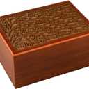 PCS Wooden Pet Urn Tree of Life Dog Urn for Ashes Carved Wood Urn Pet Cremation Box Urns for Dogs Ashes-Medium