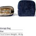 Jewelry Organizer Case for Travel: 5-Layer Velvet Zipper Pouch Bag, Travel Jewelry Pouch Case, Small Jewelry Box Bag(Dark Blue)