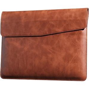 13 Inch Leather Laptop Sleeve Compatible with MacBook Neo 13" 2026 & MacBook Air/Pro 13" (M5/M4/M3/M2/M1, 2025-2018), Magnetic Buckle Closure Protective Case Cover,Brown