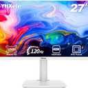 FYHXele 27 inch 4K Gaming Monitor, UHD 3840x2160 Fast IPS Panel Computer PC Monitor, 120Hz, 100% sRGB, FreeSync & G-Sync, HDR 400 Support, HDMI 2.0 & DP 1.4, VESA Mountable-White