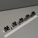 AceMining 5 Racks and 4 Hooks Mop and Broom Holder Wall Mount, Broom Organizer Storage Tool Racks Stainless Steel Heavy Duty Hooks Self Adhesive Solid Non-slip for Home Kitchen Garden Laundry Garage