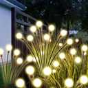 Perched helper Firefly Lights Solar Outdoor, 4-Pack 32 LED Swaying Solar Garden Lights Waterproof, 30% Brighter, Money-Saving Patio Decor, Warm White