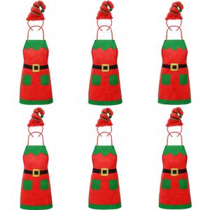 Toulite 12 Pcs Christmas Elf Aprons and Elves Headband Elf Headbands Headwear for Women Xmas Party Accessories (Red)