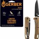 Gerber Gear Zilch Pocket Knife with 3.1" Plain Edge Blade, Folding Knife with Clip, Lightweight, EDC Gear and Equipment (Coyote Brown)