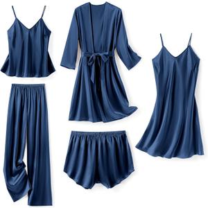 SAPJON Silk Pajamas for Women 1Pcs Sleepwear Loungewear Satin Robe Cami Shorts Pj Set